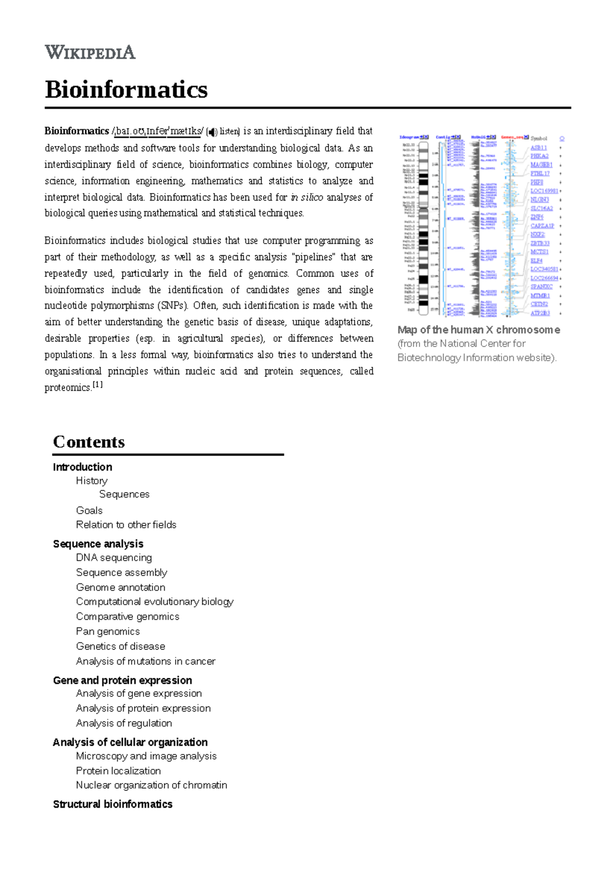 Bioinformatics - Bioinformatics Bioinformatics /ˌbaɪ.oʊˌɪnfərˈmætɪks ...