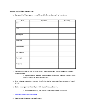Task 1 Gene Reg - Heredity and Gentetics - TASK 1: Regulation of Gene ...