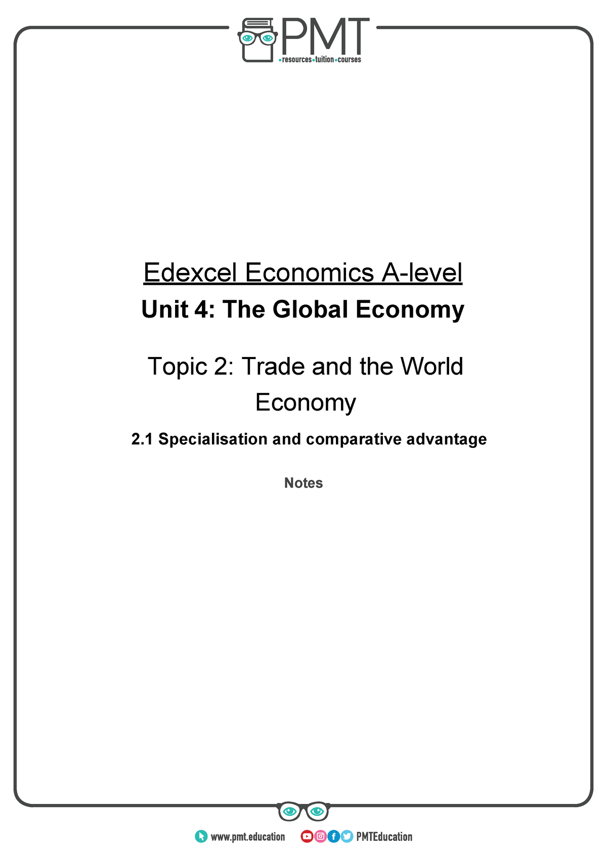 A Specialisation And Comparative Advantage Edexcel Economics A Level   Thumb 1200 1697 