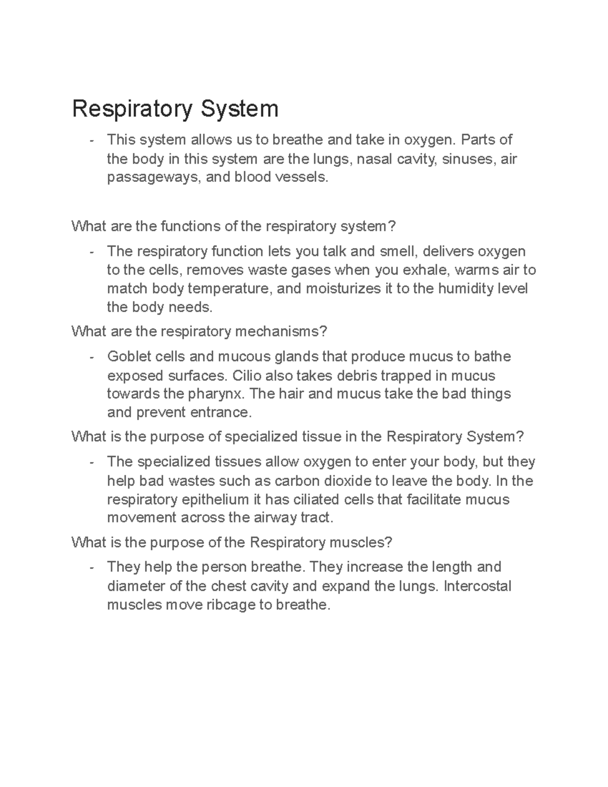 Respiratory System - Respiratory System This system allows us to ...