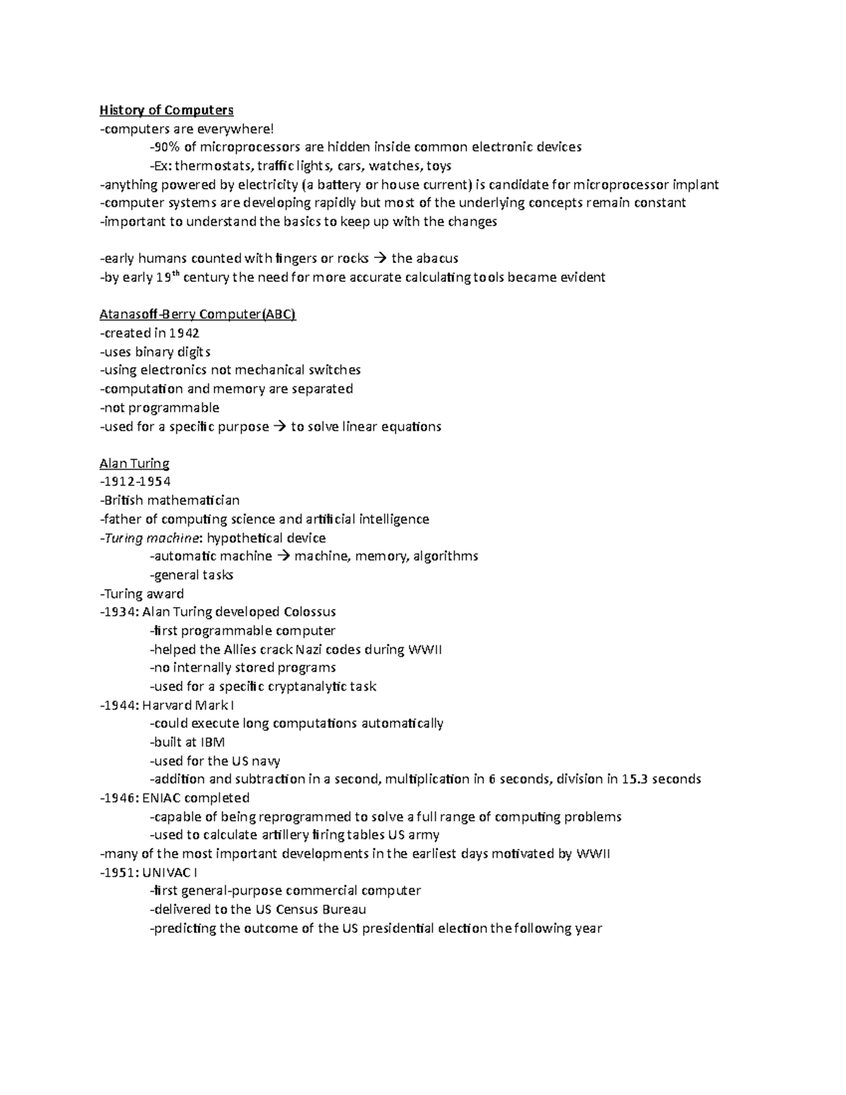 Lecture 1 - History of Computers - History of Computers -computers are ...