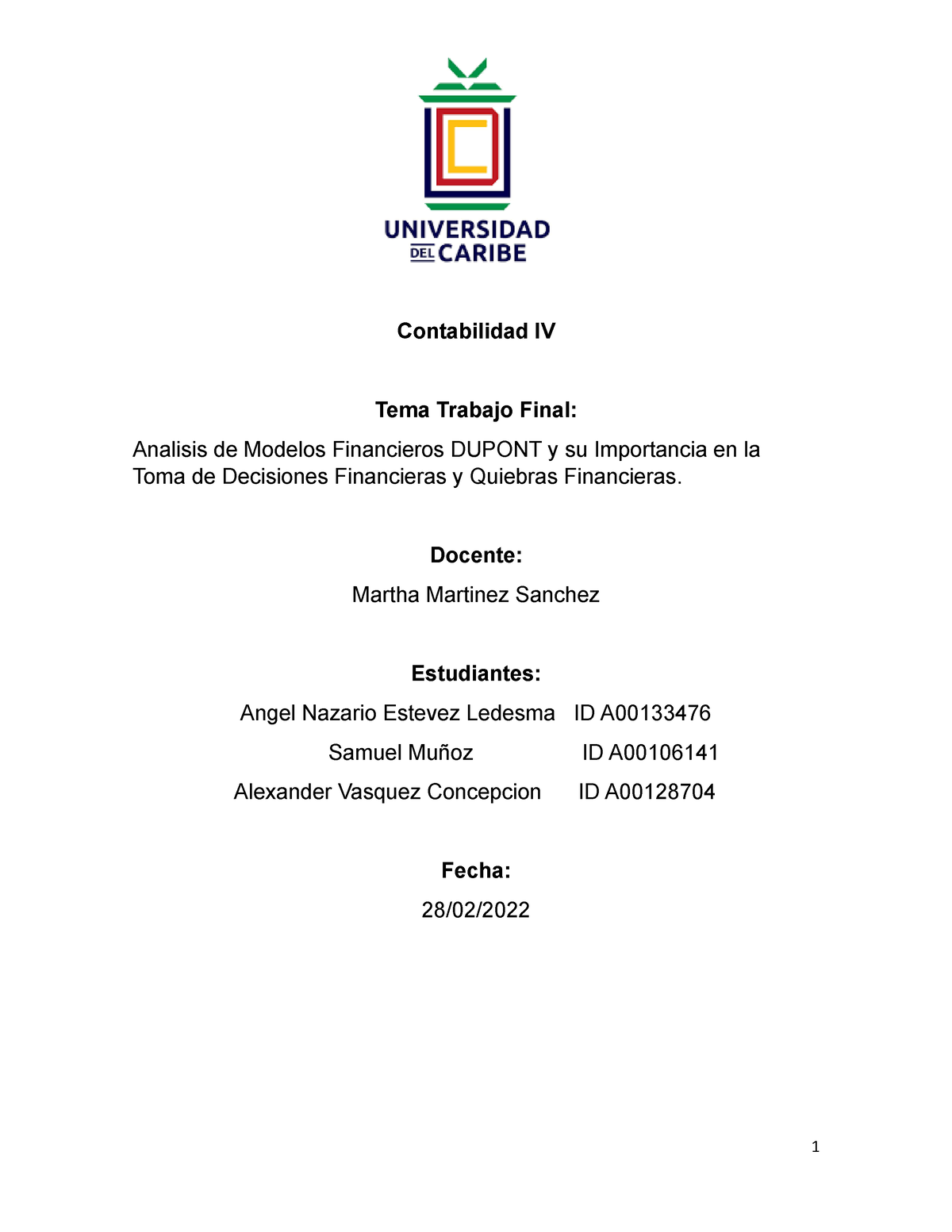 Trabajo Final Contabilidad Iv Contabilidad Iv Tema Trabajo Final Analisis De Modelos 4857