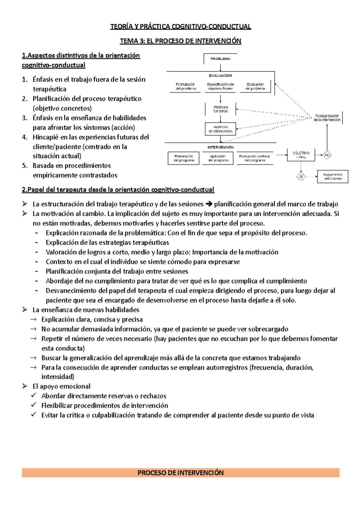 Tema 3 - El Proceso Terapéutico. Profesora María José Carrasco ...