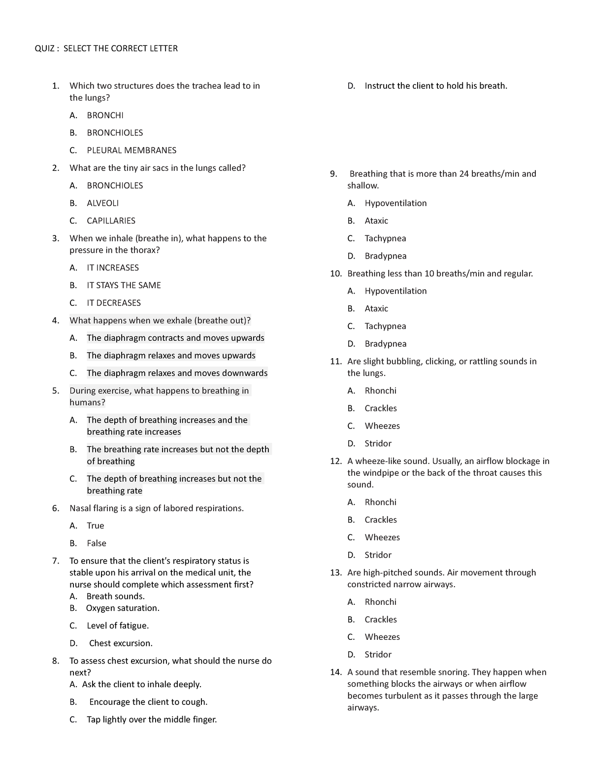 QUIZ ON Practicals ON Thorax N Lungs SY 2021-2022 - QUIZ : SELECT THE ...