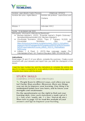 Activity 13 - lknlkn - Ingles basico - TecMilenio - Studocu
