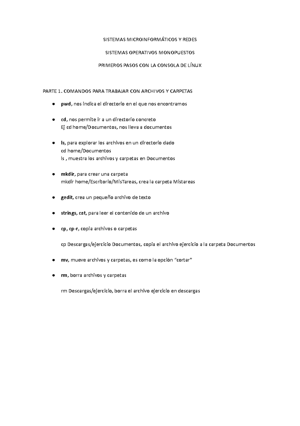 SOM Linux Consola Operaciones Basicas - SISTEMAS MICROINFORMÁTICOS Y ...