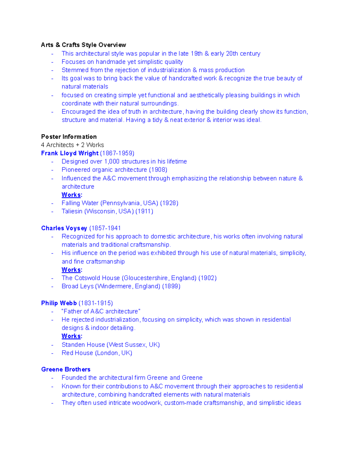 Arts & Crafts Notes - Arts & Crafts Style Overview - This architectural ...