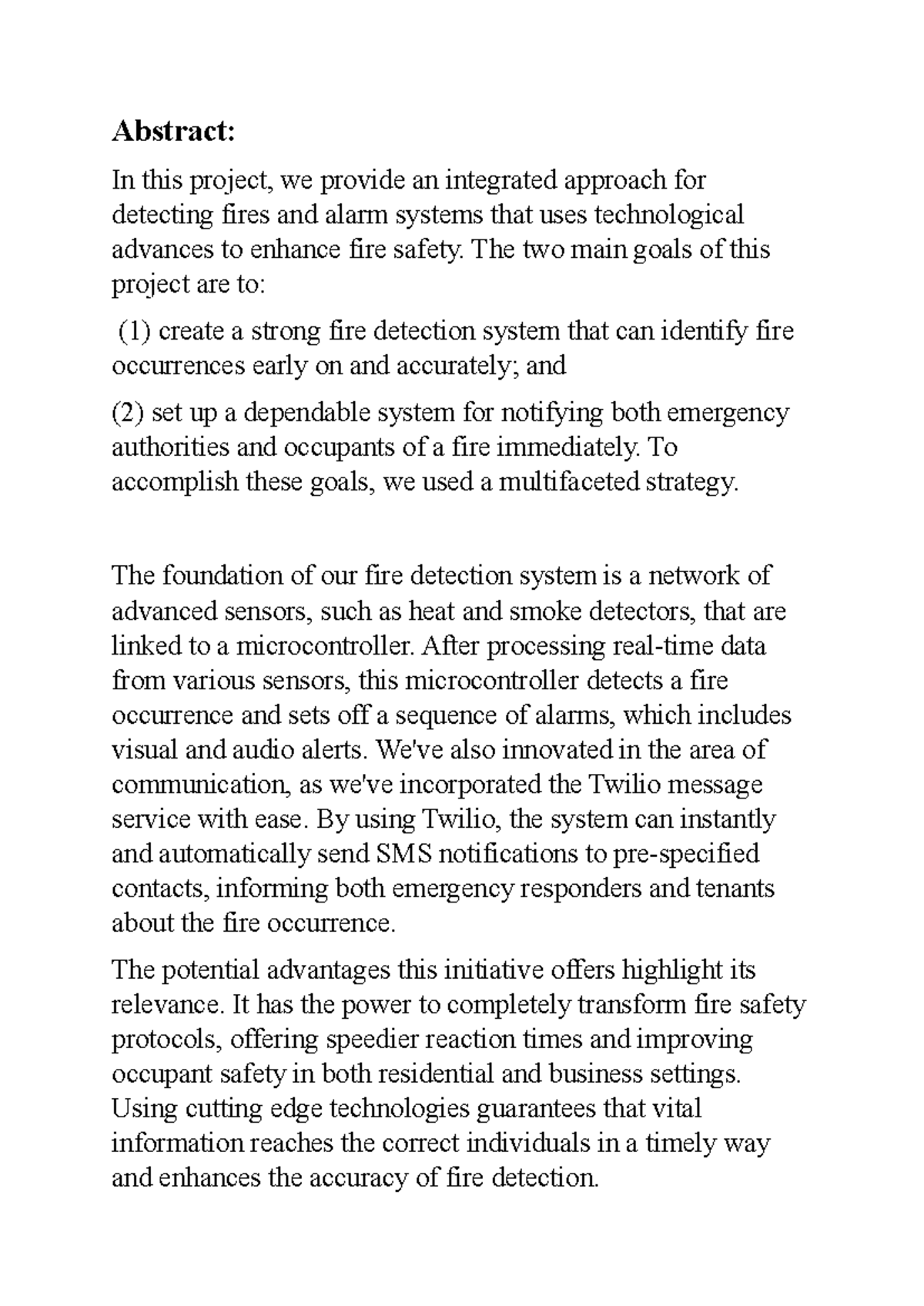 Project report - Abstract: In this project, we provide an integrated ...