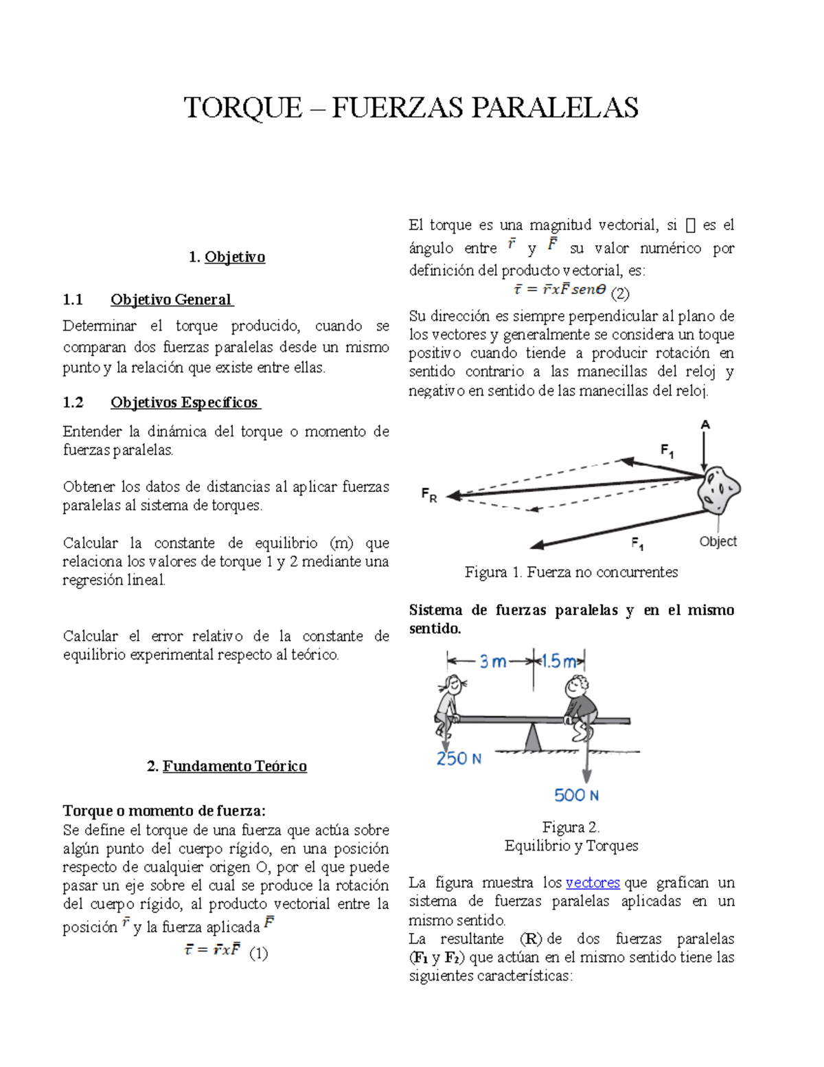 Lab11 - apuntes - Objetivo 1 Objetivo General Determinar el torque ...