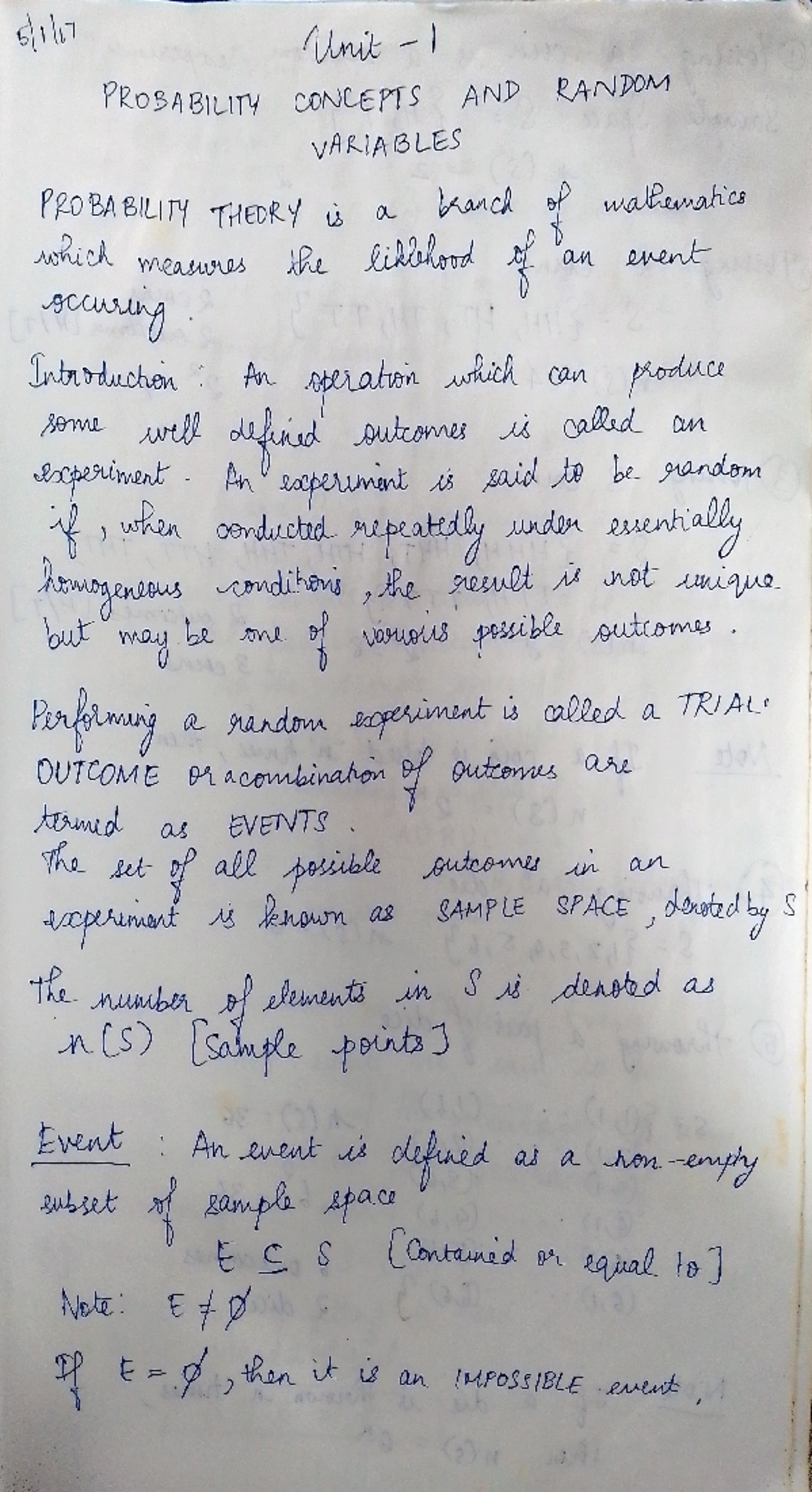 Unit 1-Prob & Stats - unit-1 - Statistics - Studocu