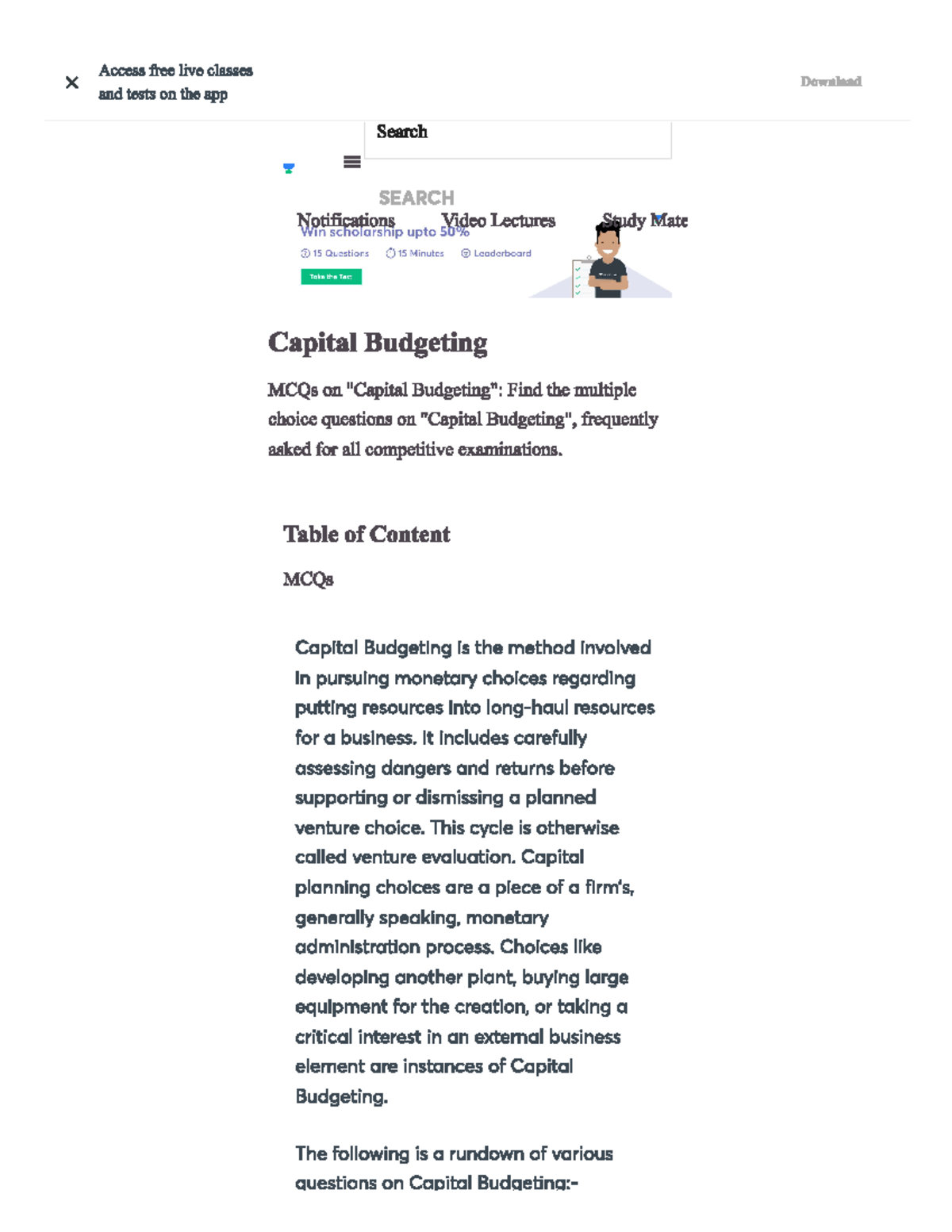 Capital Budgeting MCQ - Financial Management - Studocu