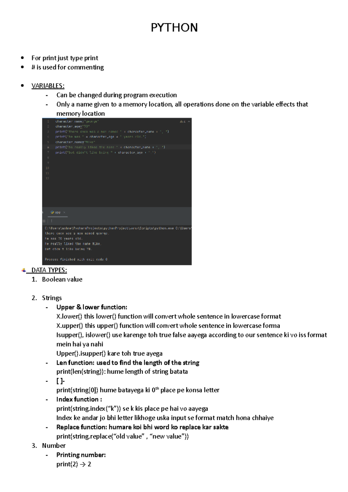 Python - OKAY - PYTHON For print just type print # is used for ...