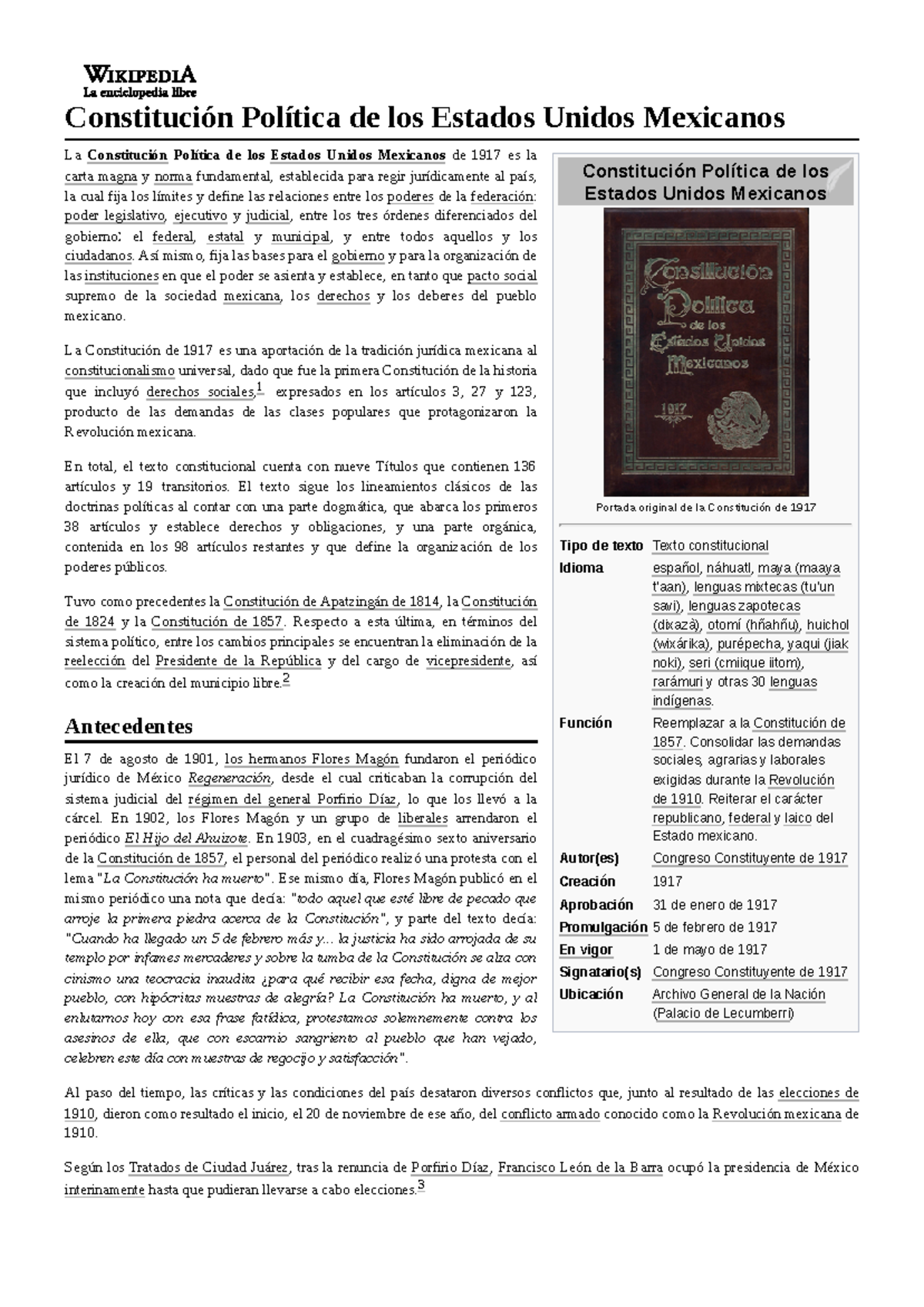 Constitución Política de los Estados Unidos Mexicanos - Constitución ...