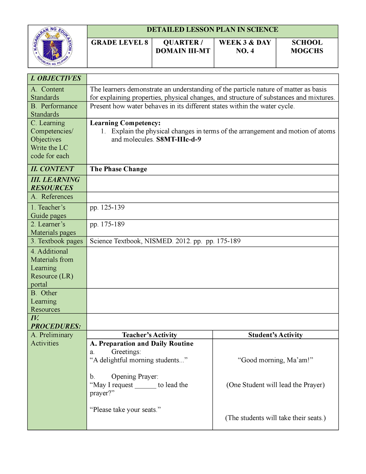 Detailed- Lesson-PLAN-IN- Science Week-3 Day4 - DETAILED LESSON PLAN IN ...