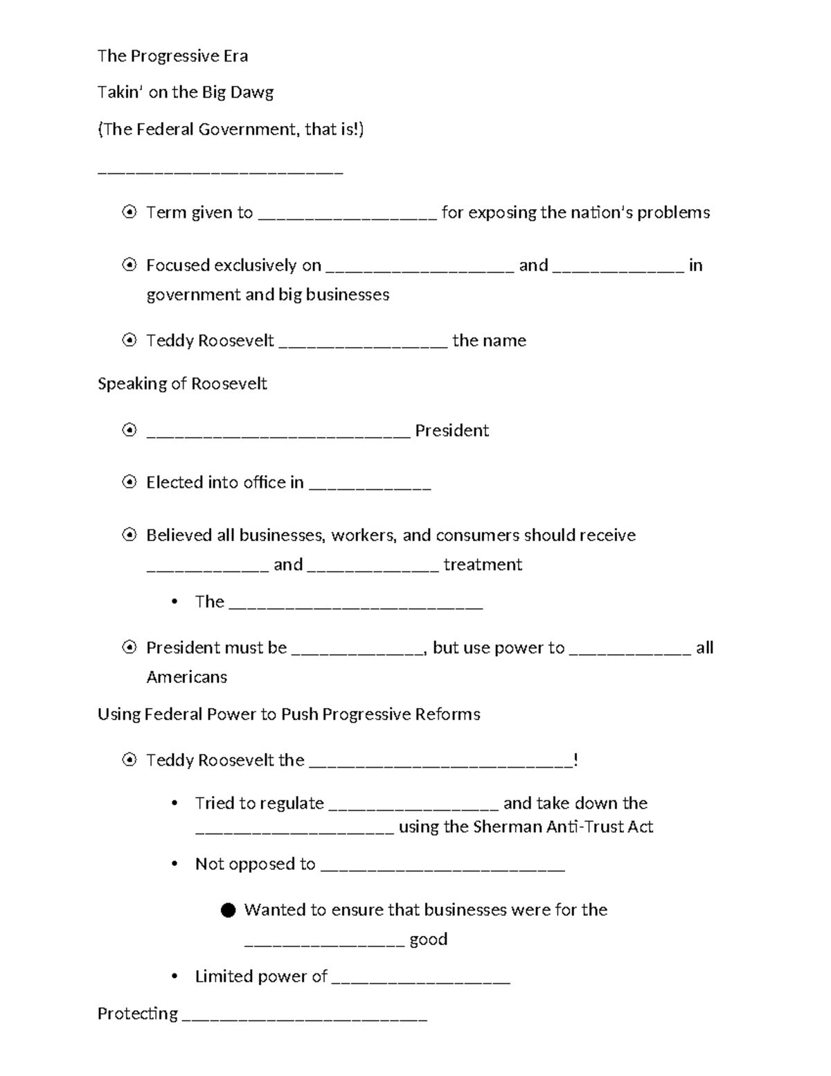 The Progressive Era 2 GN - The Progressive Era Takin’ on the Big Dawg ...