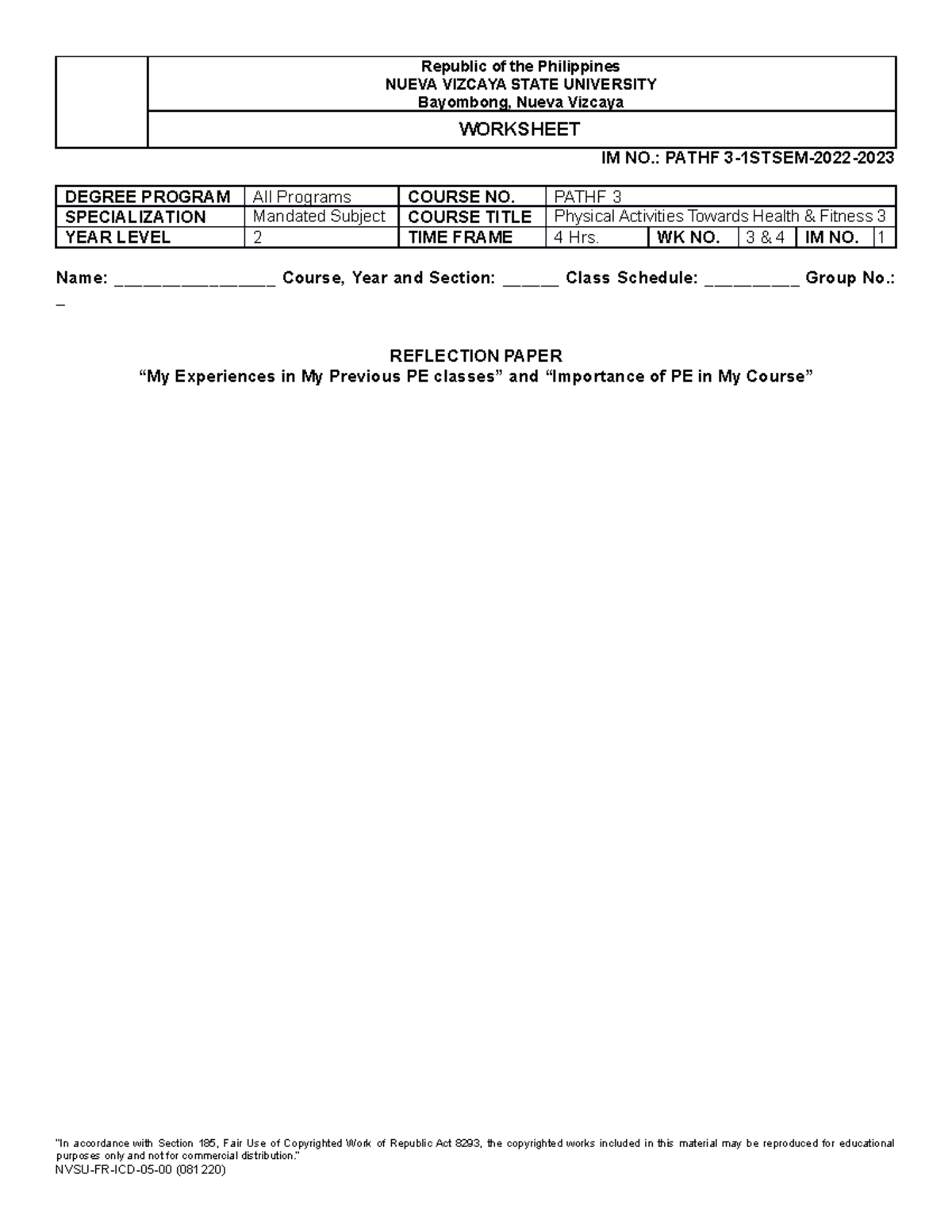 Pathf 3 22-1 Module 1 Worksheet - Republic of the Philippines NUEVA ...