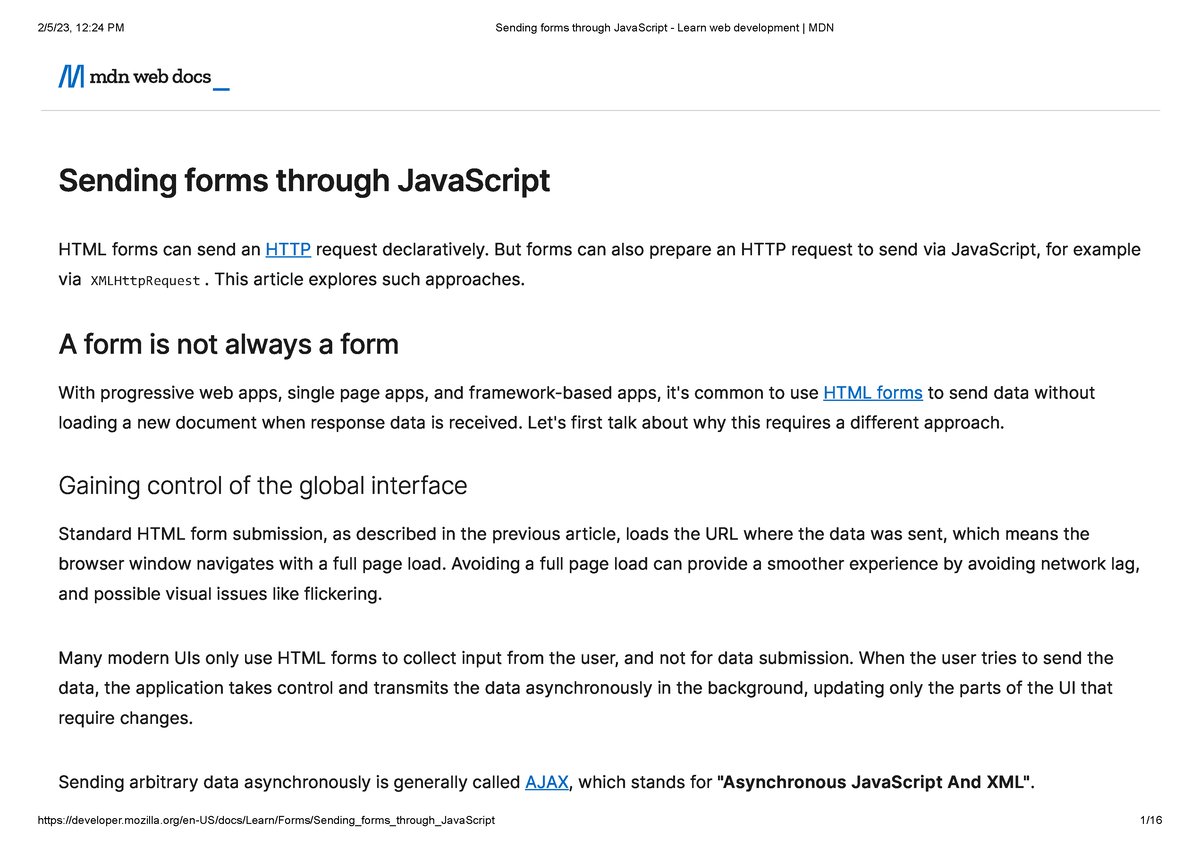 Sending Forms Through Java Script - Learn Web Development MDN - Sending ...