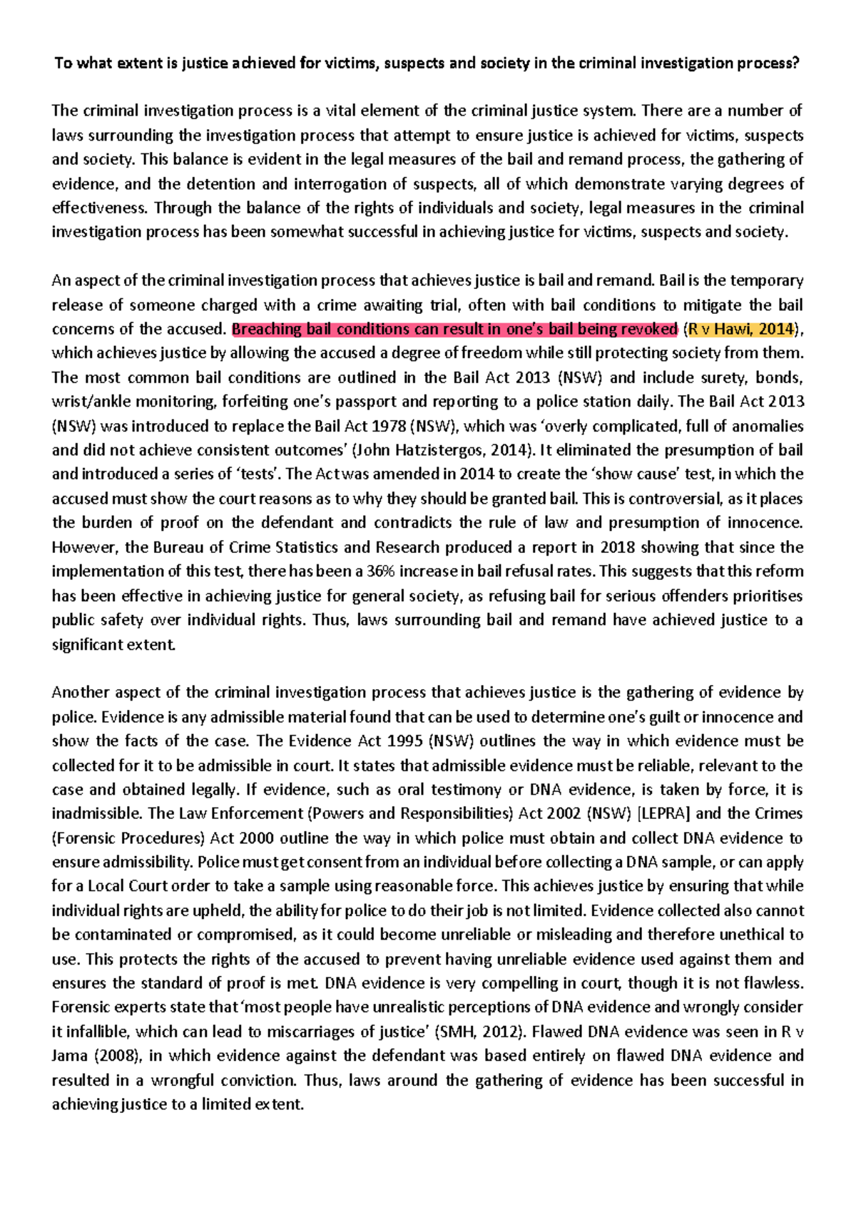 Crime Essay - Investigation Process - To what extent is justice ...