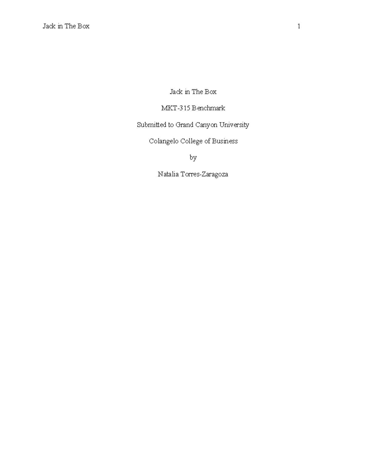 MKT 315 RS T7 Marketing Plan Analysis Template - Jack in The Box MKT ...