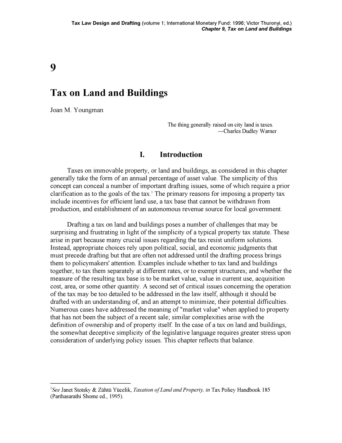 Ch9 - Statistics - Chapter 9, Tax on Land and Buildings 9 Tax on Land ...