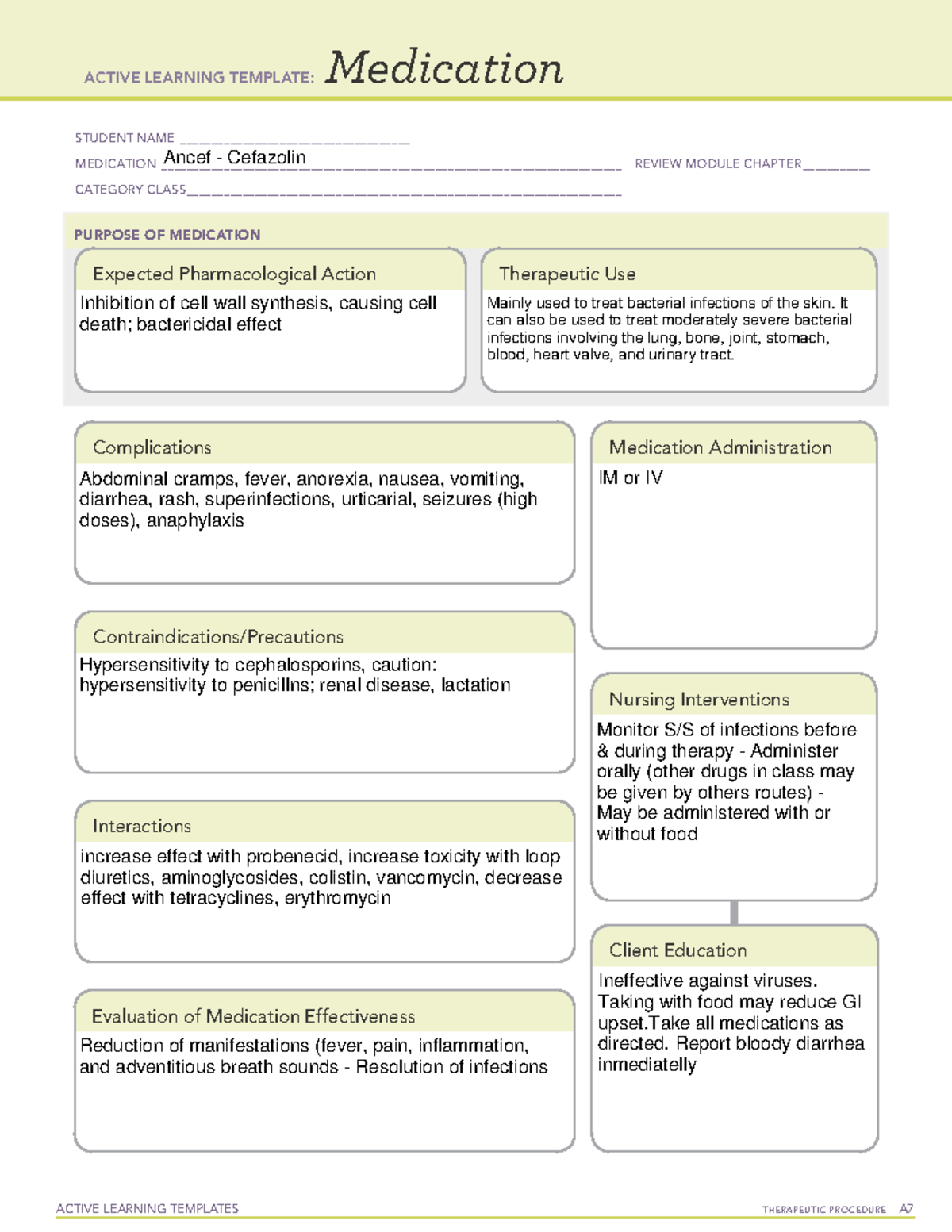 Active Learning Template Ancef - ACTIVE LEARNING TEMPLATES THERAPEUTIC ...