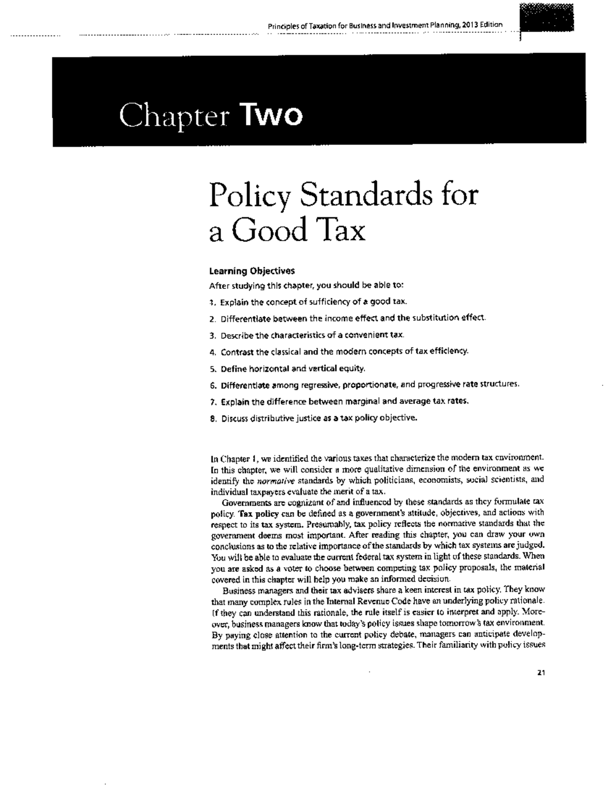 Policy Standards For A Good Tax - Principles Of Management - Studocu