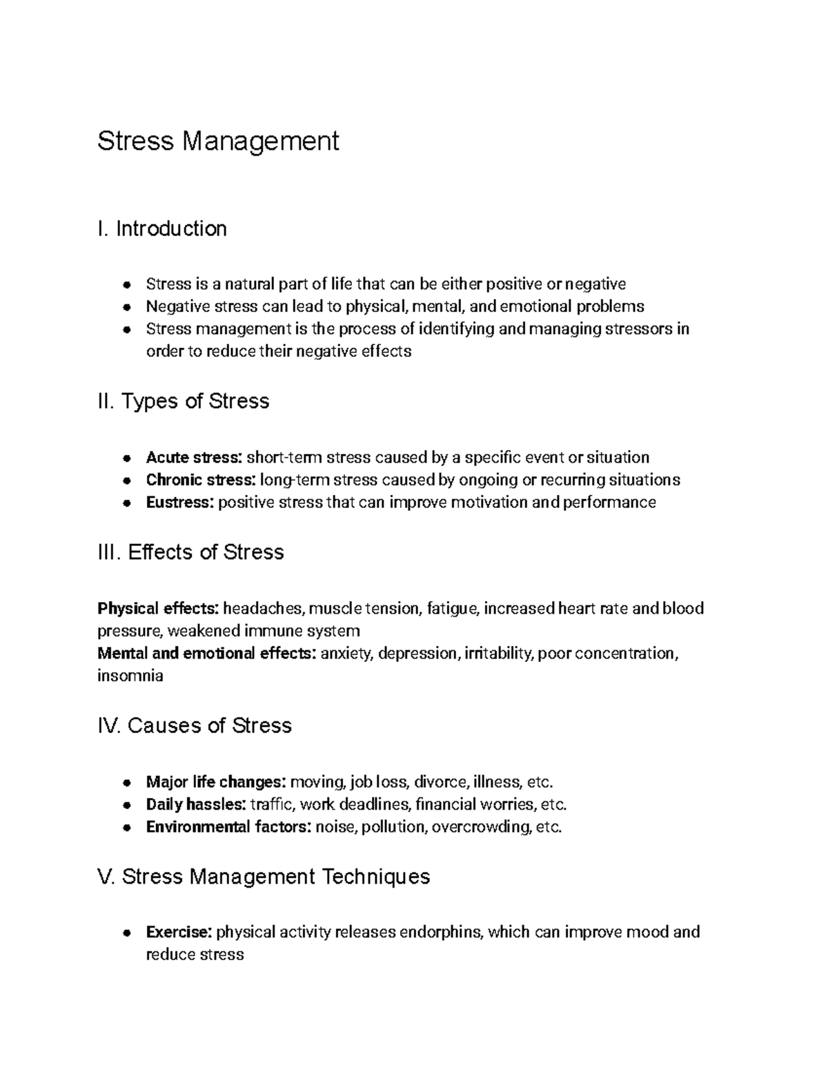 Personal and Community Health (HLE-1150) Lecture 8 - Stress Management ...