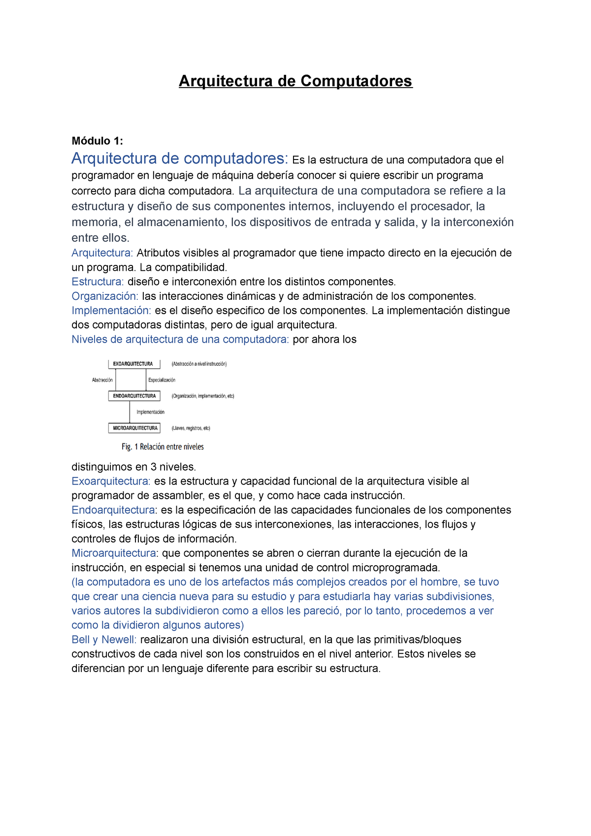 Resumen Arquitectura De PC - Arquitectura De Computadores Módulo 1 ...