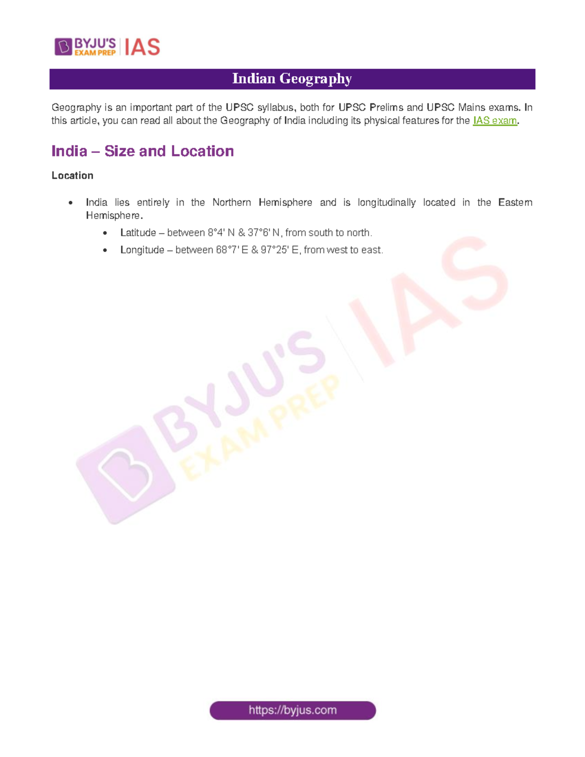 Indian Geography UPSC Notes - Indian Geography Geography is an ...