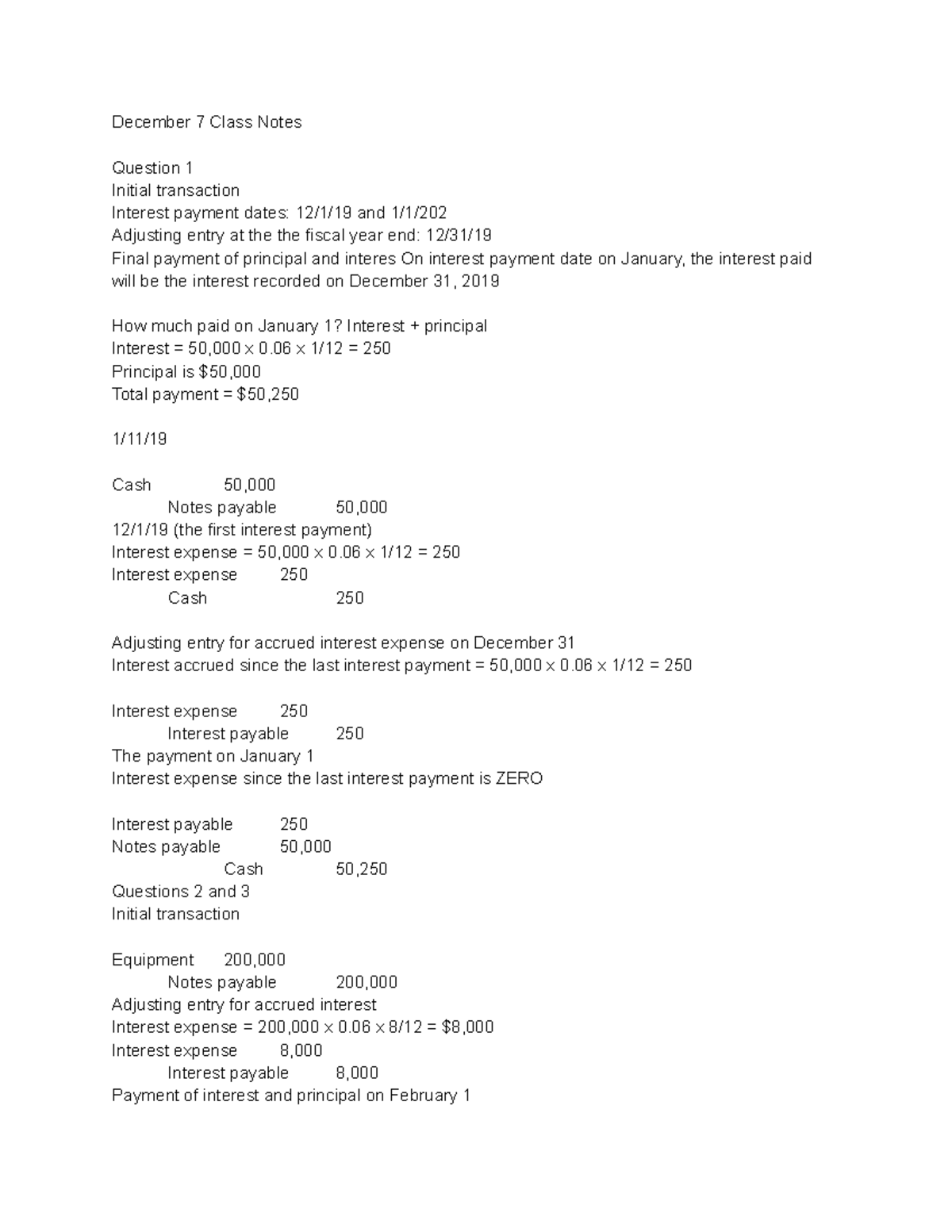 December 7 Class Notes - practice questions - December 7 Class Notes ...