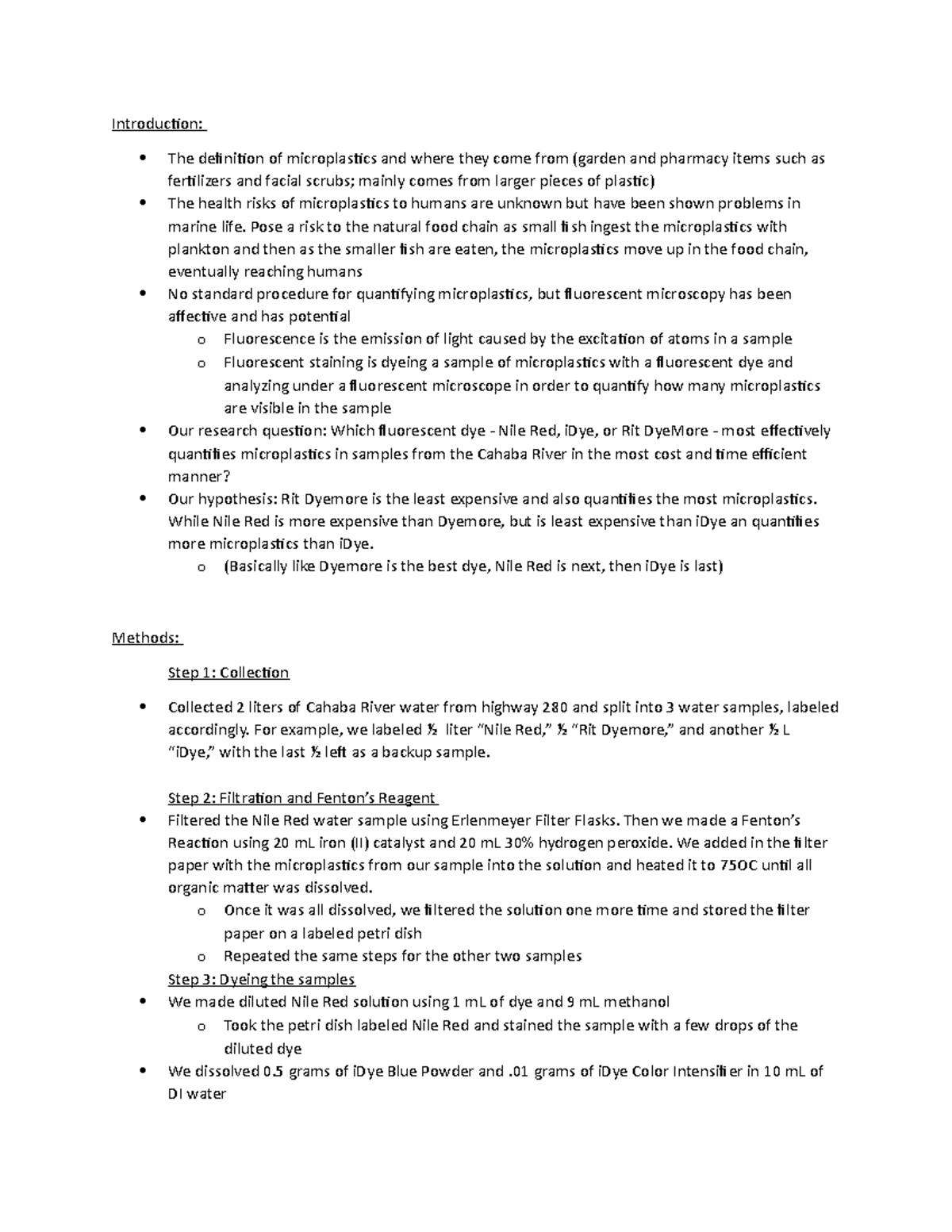 Lab Final More Info - Introduction: The definition of microplastics and ...