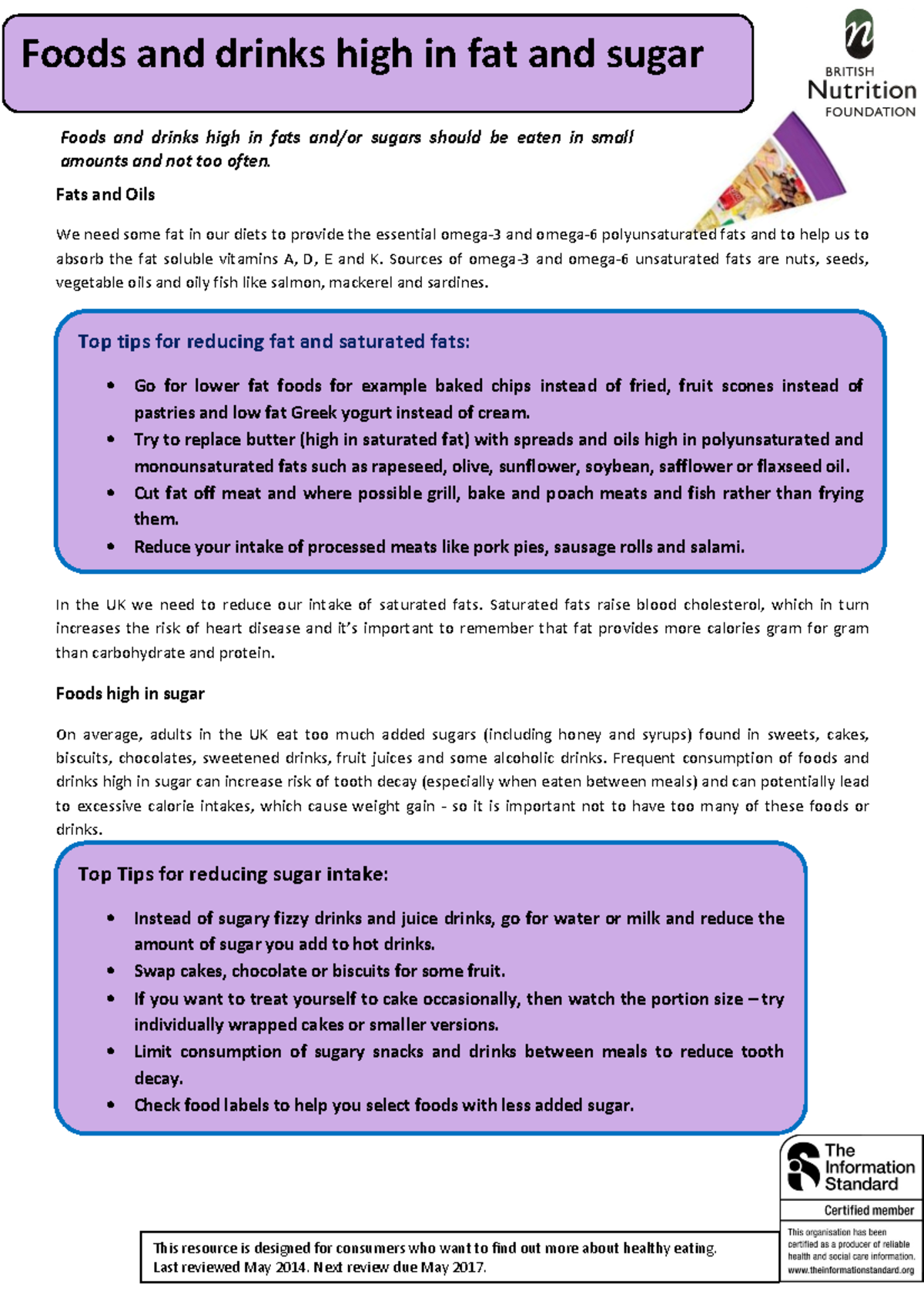 734 Foods and drinks high in fat and sugar resource - Fats and Oils We ...