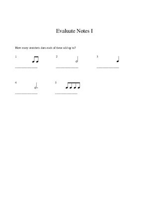 Rhythm Questions - practice matrial - Evaluate Notes I How many ...