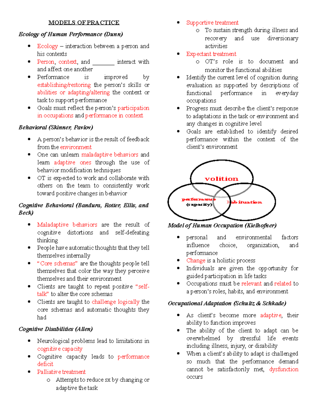 Models-OF- Practice - MODELS OF PRACTICE Ecology of Human Performance ...