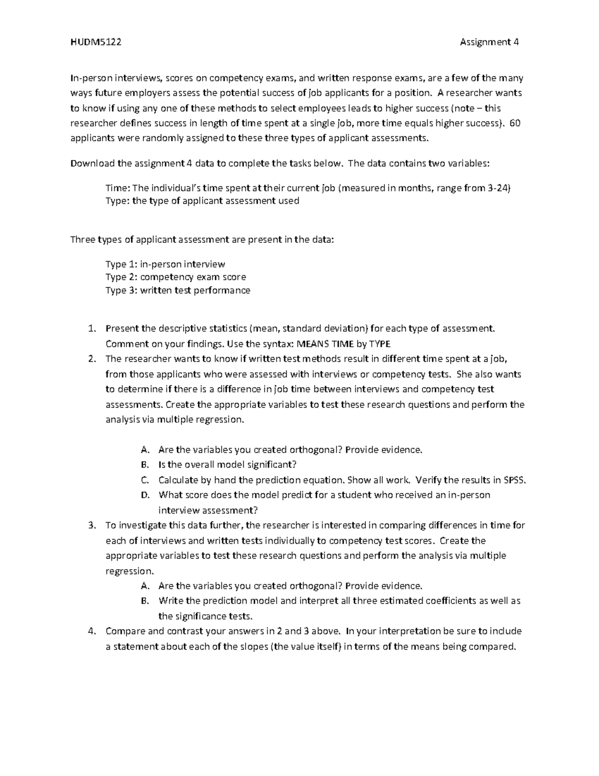 Assignment+4 - Practice problems for assignment 4 - HUDM5122 Assignment ...