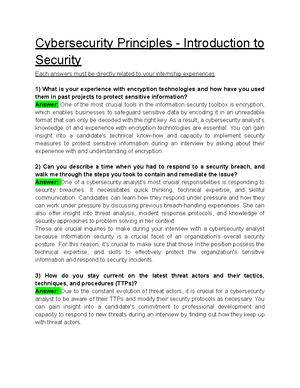 Module 2 Technical Questions Part B - Cybersecurity Principles - Threat ...