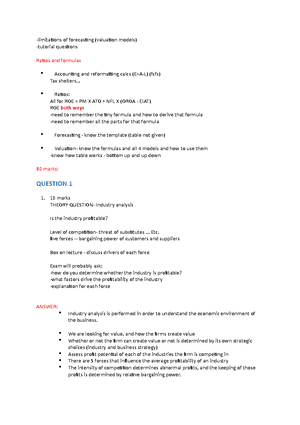 FSA EXAM Format - Answered - Question 1 (15 Marks): Short Answer ...