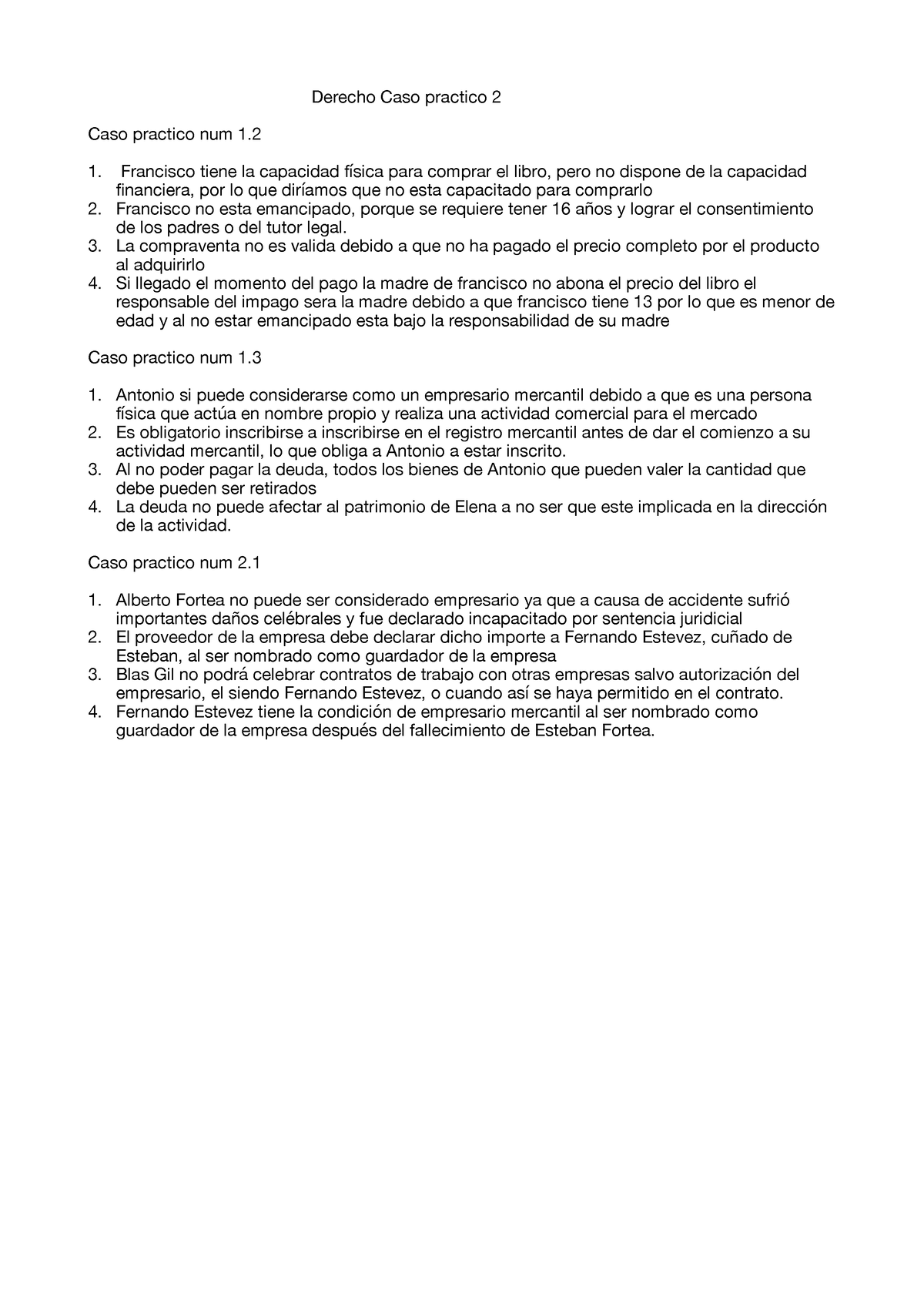 Derecho Mercantil Caso Practico 2 Derecho Caso Practico 2 Caso