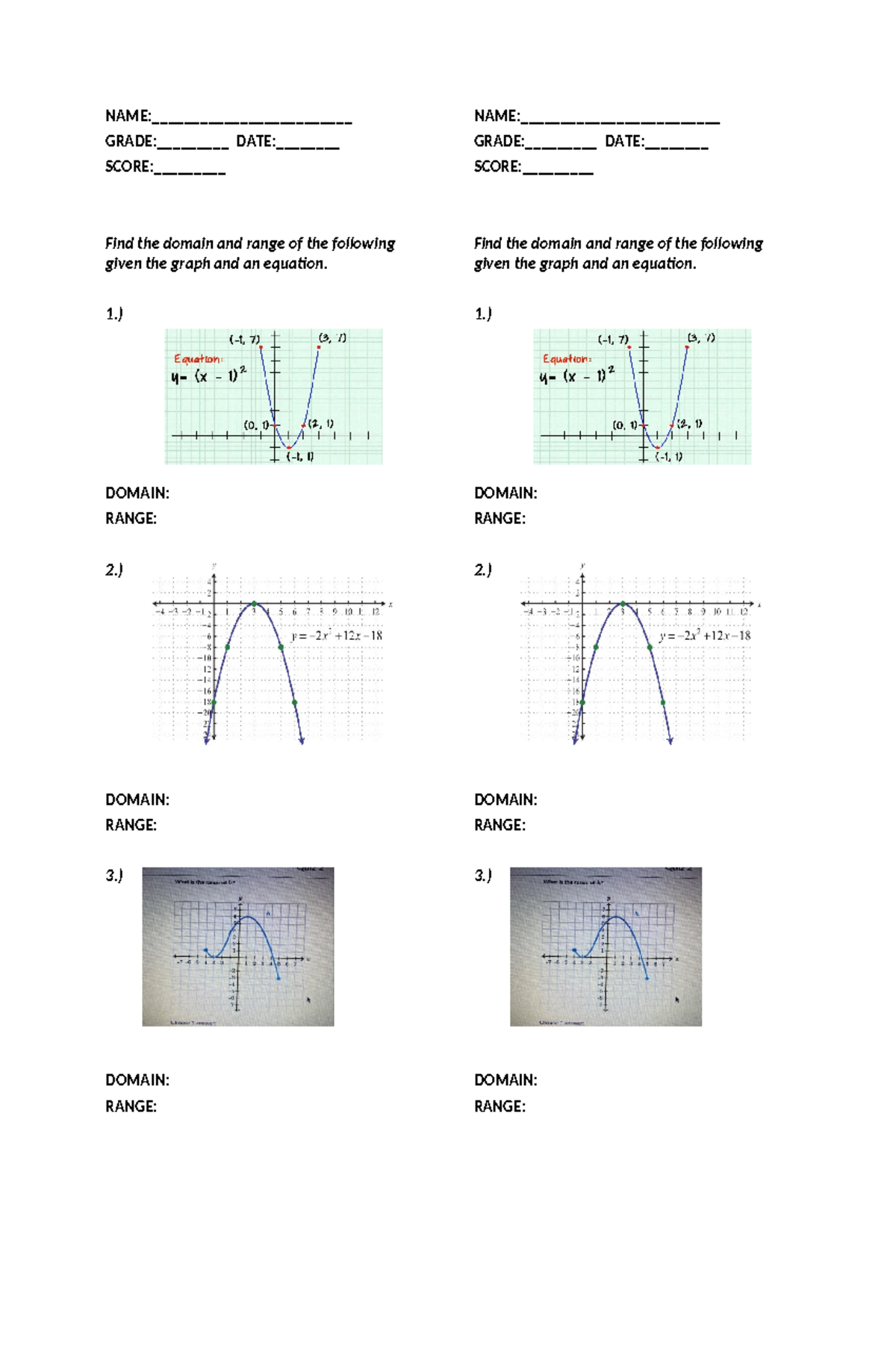 G8 activity - sample test - Secondary Education - NAME ...