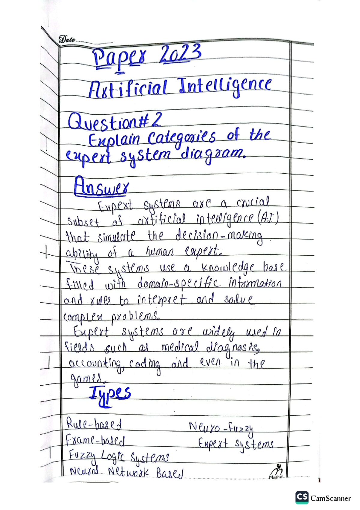 Past ppr - it is past paper of Artifical Inteligence with solution ...