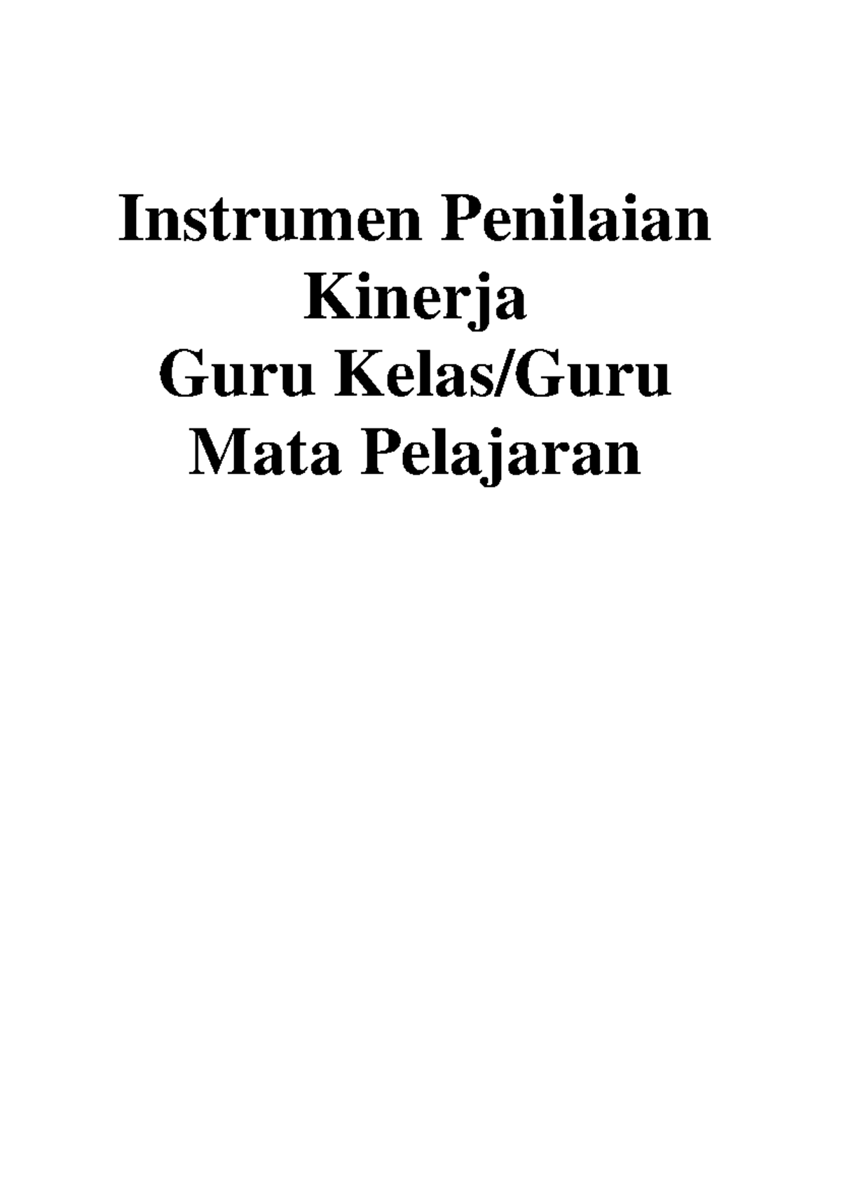 Instrumen PKG Guru Mapel - Instrumen Penilaian Kinerja Guru Kelas/Guru ...