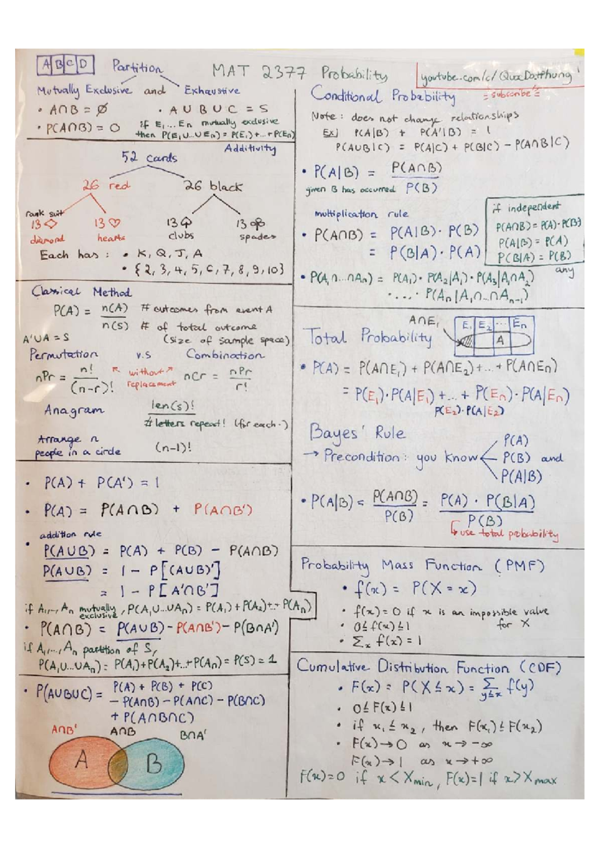 MAT2377 formulasheet compressed - MATH55 - Studocu