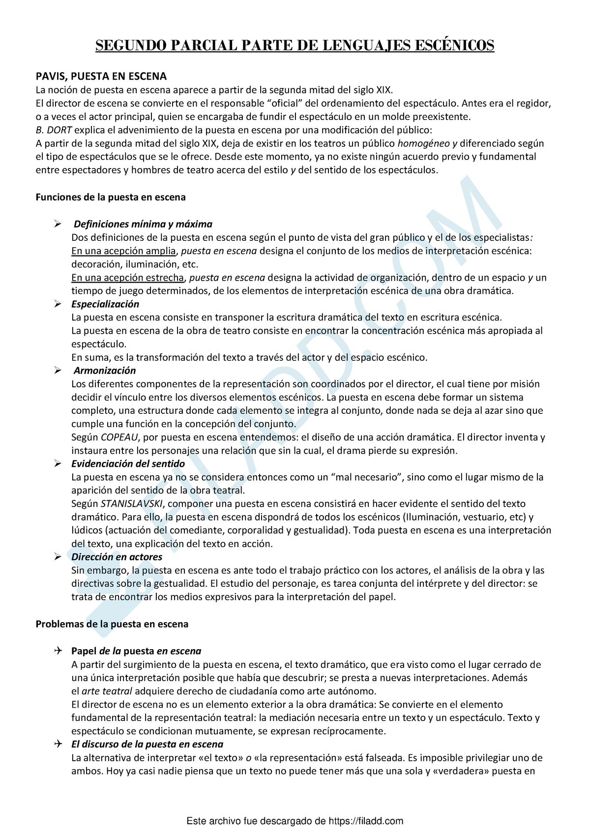 UBA XXI - Semiologia Segundo Parcial Lenguajes Escenicos - Semiología ...