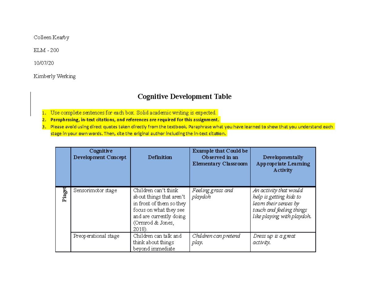 Topic 1 NEW Template Revised - Colleen Kearby ELM - 200 10/07/ Kimberly ...