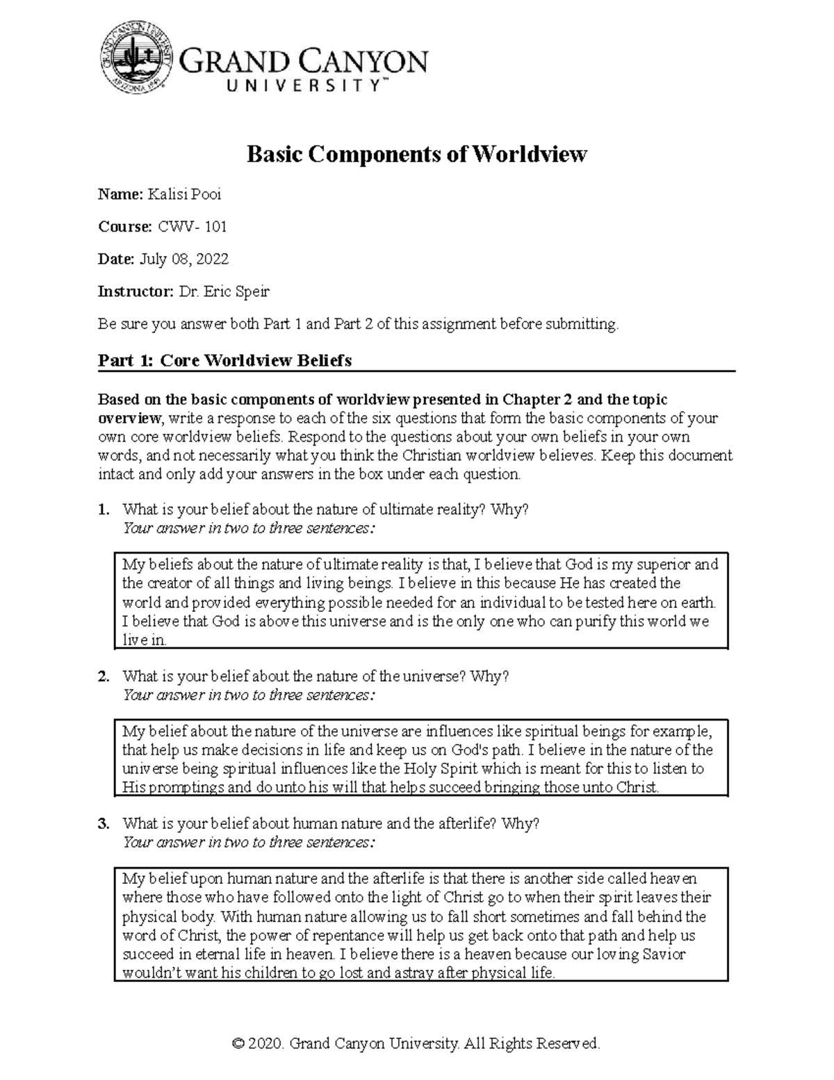 CWV-101-301-RS-T1Basic Components Of Worldview- Kalisi Pooi - Basic ...