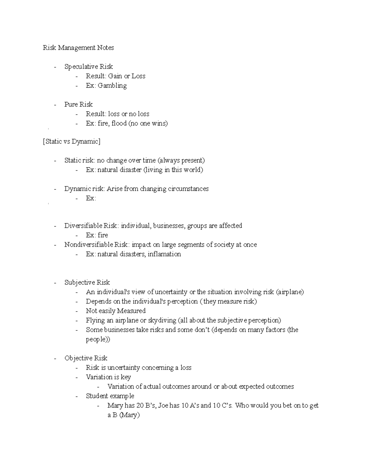 rmi-2101-notes-exam1-risk-management-notes-speculative-risk-result