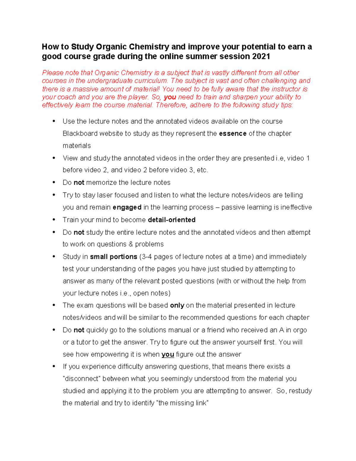 Tips on How to Study Organic Chemistry How to Study Organic Chemistry