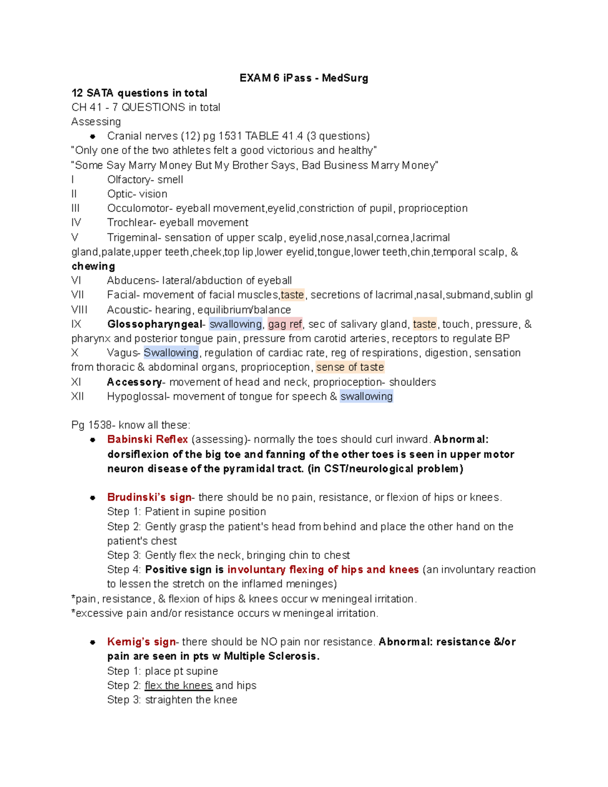 EXAM 6- Med Surg - Med Surg - EXAM 6 IPass - MedSurg 12 SATA Questions ...