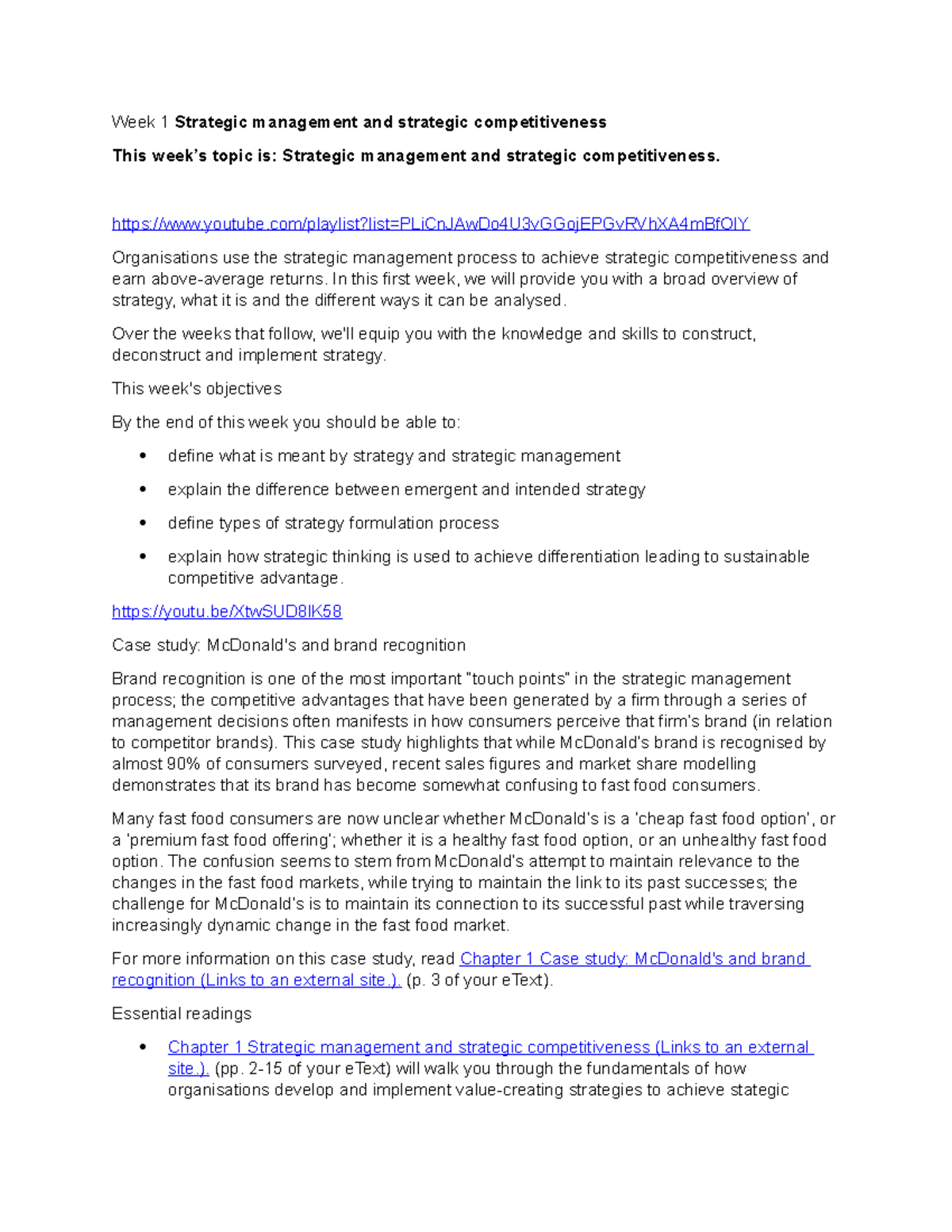 week 3 assignment strategic management and strategic competitiveness