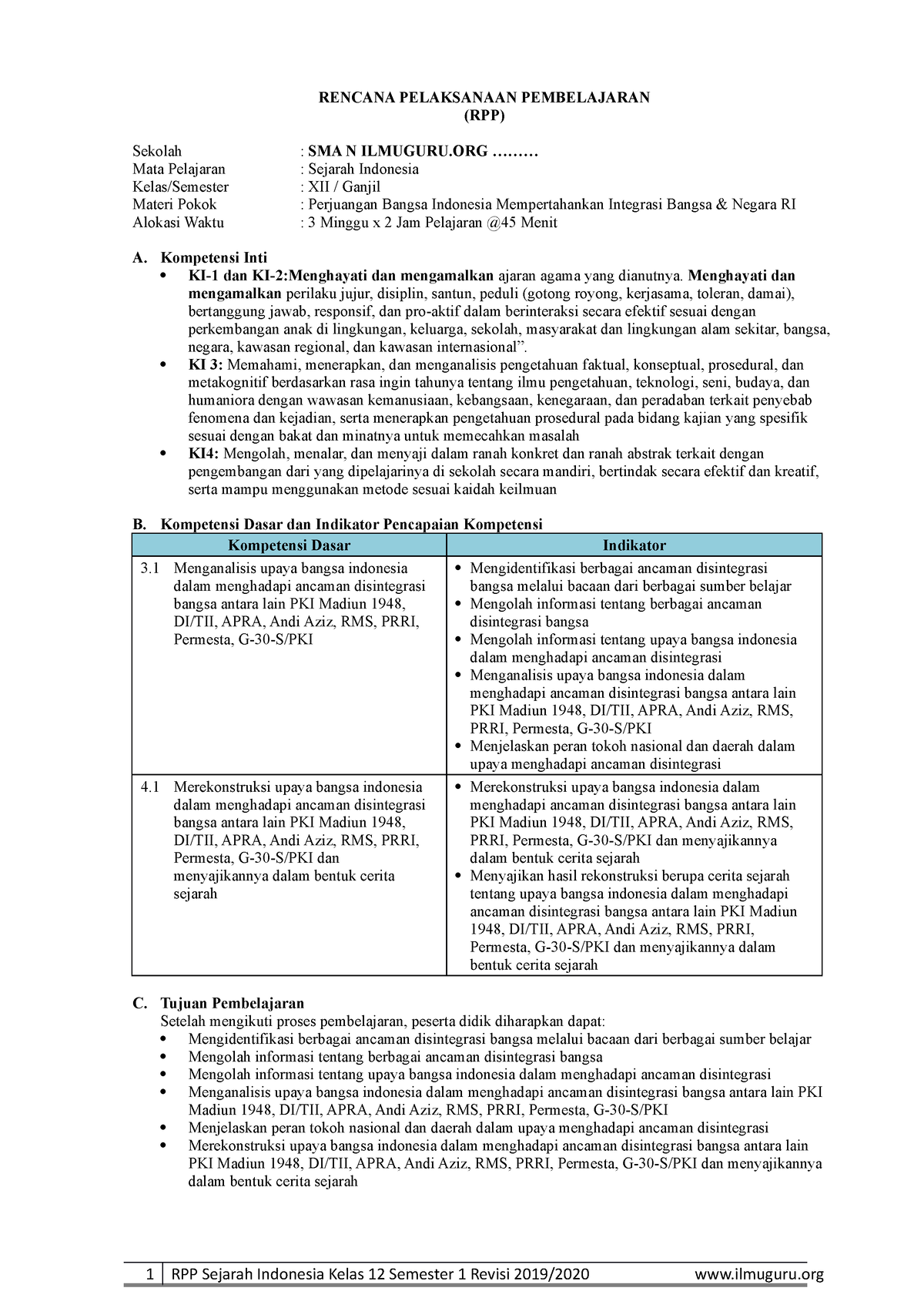Rpp 1 - Pentingnys Ilmu - RENCANA PELAKSANAAN PEMBELAJARAN (RPP ...